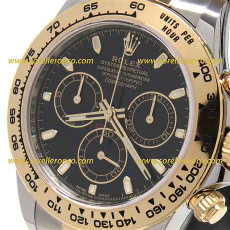 Clone Rolex Daytona 116503 acciaio e oro quadrante nero